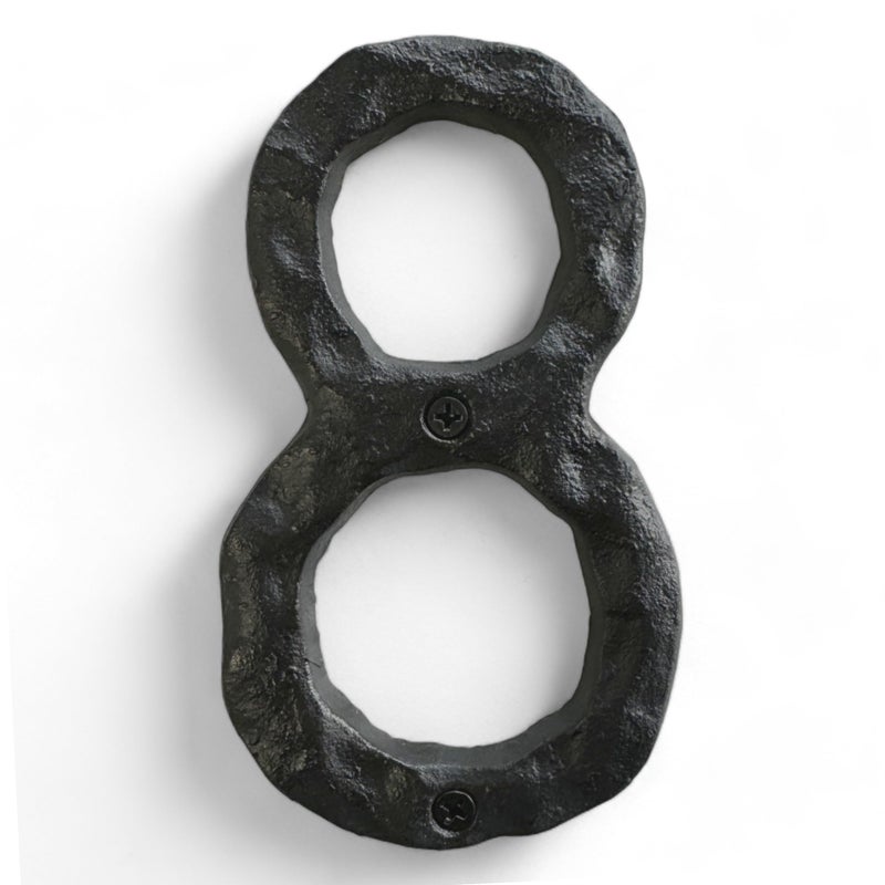 NACH House Numbers for Outside, 5.5 inch Black Address Numbers for House - Number 8 - Rustic Numbers for Outside with Mounting Hardware - Image 1